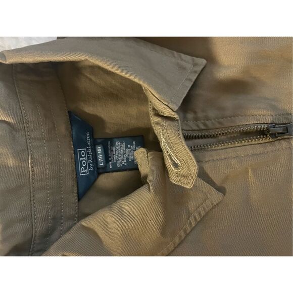 Polo Ralph Lauren Jacket Coat Zip Beige Tan Size 12/14 - Picture 3 of 3